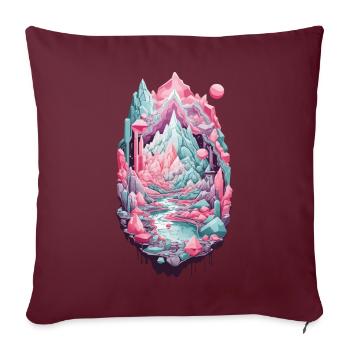 Géologue minéraux Géode Druze pierres précieuses Art - Housse de coussin décorative 45 x 45 cm - bordeaux - Devant