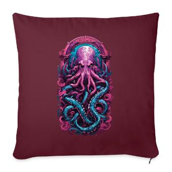 Kraken Gothique Occulte Pastel Streetwear - Housse de coussin décorative 45 x 45 cm - bordeaux - Devant