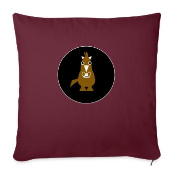 Pferd Ross Pony - Sofakissenbezug 45 x 45 cm - Burgunderrot - Vorne