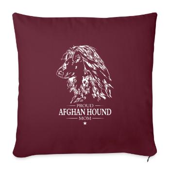 Lévrier afghan fier maman chien lévrier Wilsigns - Housse de coussin décorative 45 x 45 cm - bordeaux - Devant