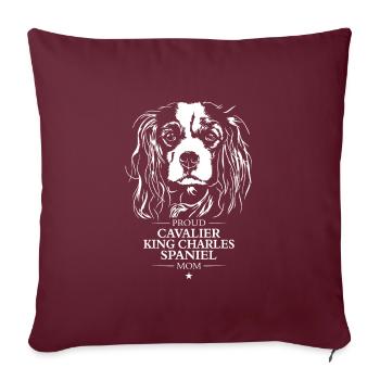 Cavalier King Charles Épagneul Maman Chiens Wilsigns - Housse de coussin décorative 45 x 45 cm - bordeaux - Devant