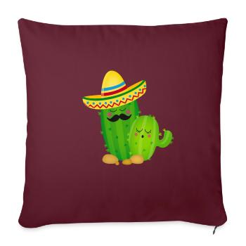 Cactus-Mexiko Shirt - Sofakissenbezug 45 x 45 cm - Burgunderrot - Vorne