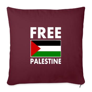 Free palestine - Housse de coussin décorative 45 x 45 cm - bordeaux - Devant