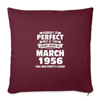 67e anniversaire Mars Né en 1956 Idée cadeau - Housse de coussin décorative 45 x 45 cm - bordeaux - Devant