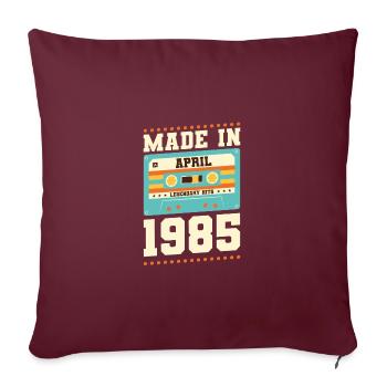 38e anniversaire avril Né en 1985 Idée cadeau - Housse de coussin décorative 45 x 45 cm - bordeaux - Devant