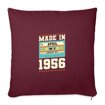 67e anniversaire Avril Né en 1956 Idée cadeau - Housse de coussin décorative 45 x 45 cm - bordeaux - Devant