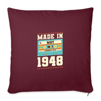 67e anniversaire Mai Né en 1956 Idée cadeau - Housse de coussin décorative 45 x 45 cm - bordeaux - Devant