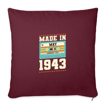 72e anniversaire Mai Né 1951 Idée cadeau - Housse de coussin décorative 45 x 45 cm - bordeaux - Devant
