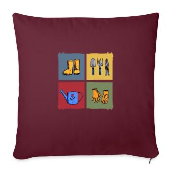 parcelle de jardin temps de récolte de jardin jardinage - Housse de coussin décorative 45 x 45 cm - bordeaux - Devant
