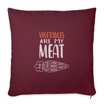 Les légumes sont ma viande - Housse de coussin décorative 45 x 45 cm - bordeaux - Devant
