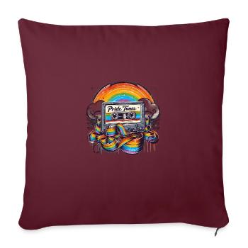 Pride Tunes Rainbow Cassette Design - Sofakissenbezug 45 x 45 cm - Burgunderrot - Vorne