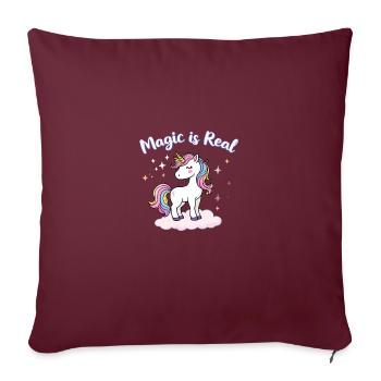 La magie est une véritable licorne Inspiration L’art pour les rêveurs - Housse de coussin décorative 45 x 45 cm - bordeaux - Devant