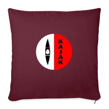 kayak pagayage canoë kayakiste - Housse de coussin décorative 45 x 45 cm - bordeaux - Devant