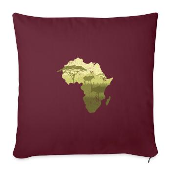 SÜDAFRIKA SÜDEN TIERE NATUR FARBEN AFRIKA MOTIV - Sofakissenbezug 45 x 45 cm - Burgunderrot - Vorne