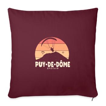 Parapente puy de dôme spotair parapentistes - Housse de coussin décorative 45 x 45 cm - bordeaux - Devant