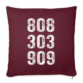 Techno DJ raccrocher la musique de synthétiseur électronique - Housse de coussin décorative 45 x 45 cm - bordeaux - Devant