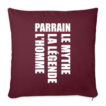 Meilleur Parrain - Super Parrain - Housse de coussin décorative 45 x 45 cm - bordeaux - Devant