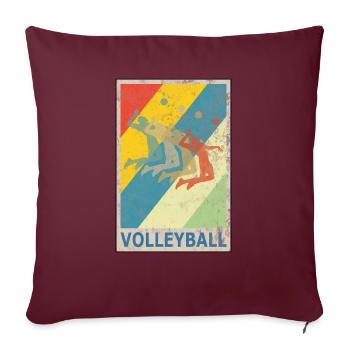 Joueur de volleyball de plage de style vintage rétro - Housse de coussin décorative 45 x 45 cm - bordeaux - Devant