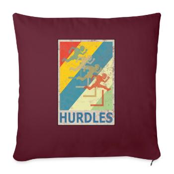 Haies de style rétro vintage haies - Housse de coussin décorative 45 x 45 cm - bordeaux - Devant
