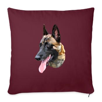 berger malinois - Housse de coussin décorative 45 x 45 cm - bordeaux - Devant