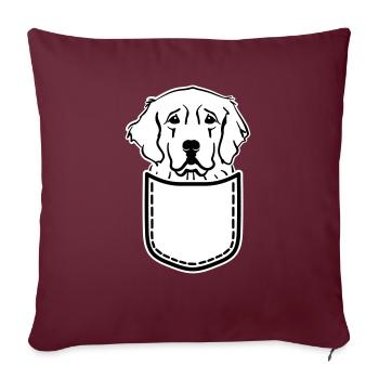 Golden Retriever - Sofakissenbezug 45 x 45 cm - Burgunderrot - Vorne