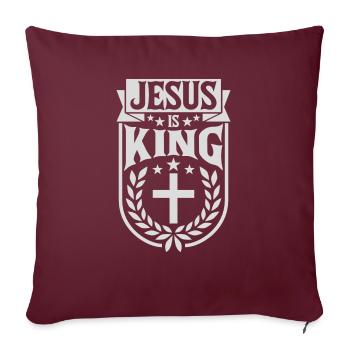 Citation de Jésus est roi - Housse de coussin décorative 45 x 45 cm - bordeaux - Devant