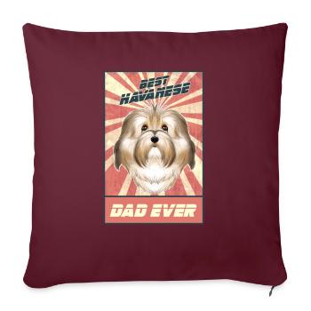 Meilleur papa havanais de tous les temps I amant havanais - Housse de coussin décorative 45 x 45 cm - bordeaux - Devant