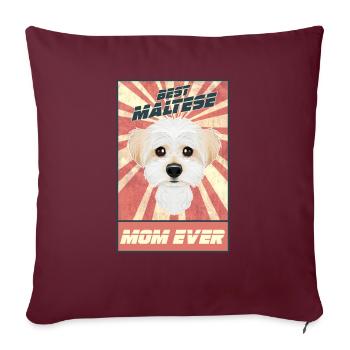 Meilleure maman maltaise de tous les temps I Amant maltais - Housse de coussin décorative 45 x 45 cm - bordeaux - Devant