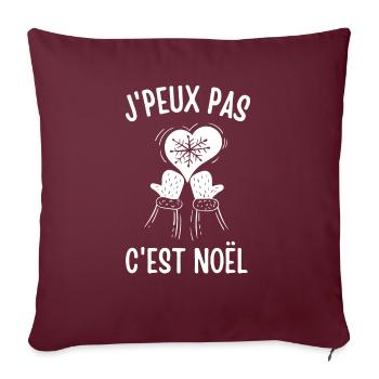 Je peux pas c est Noël 2 - Housse de coussin décorative 45 x 45 cm - bordeaux - Devant
