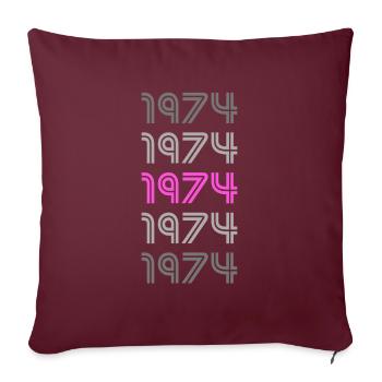1974 - Housse de coussin décorative 45 x 45 cm - bordeaux - Devant