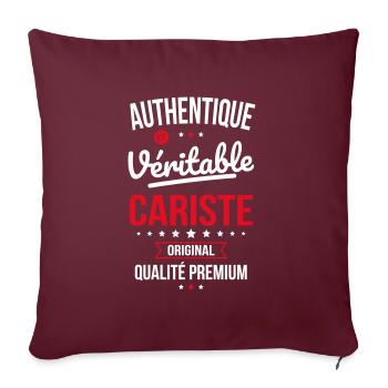 Authentique et véritable cariste - Original - Housse de coussin décorative 45 x 45 cm - bordeaux - Devant