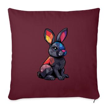 Le Noble Lapin Kevin - Housse de coussin décorative 45 x 45 cm - bordeaux - Devant