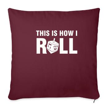 Kreisel Roll - Tolle Geschenkidee Juden, Chanuka - Sofakissenbezug 45 x 45 cm - Burgunderrot - Vorne