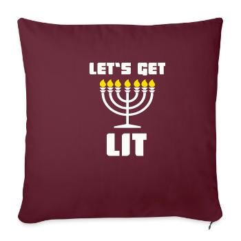 Get Lit Menora - Tolle Geschenkidee Juden, Chanuka - Sofakissenbezug 45 x 45 cm - Burgunderrot - Vorne