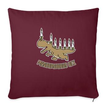 Menorasaurus Rex - Geschenkidee Juden, Chanuka - Sofakissenbezug 45 x 45 cm - Burgunderrot - Vorne