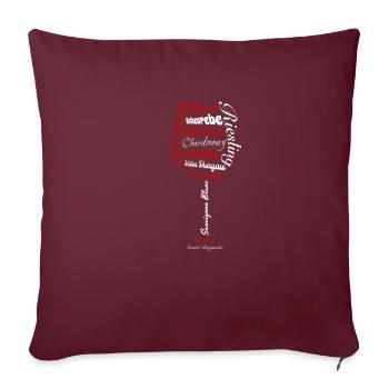 Weinglas Weinreben Rebsorten Shirt - Sofakissenbezug 45 x 45 cm - Burgunderrot - Vorne
