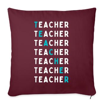 Je suis professeur Mme Man avec professeur de classe - Housse de coussin décorative 45 x 45 cm - bordeaux - Devant