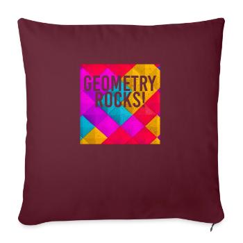 Geometry Rocks drôle de professeur de mathématiques - Housse de coussin décorative 45 x 45 cm - bordeaux - Devant
