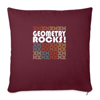 Geometry Rocks drôle de professeur de mathématiques - Housse de coussin décorative 45 x 45 cm - bordeaux - Devant