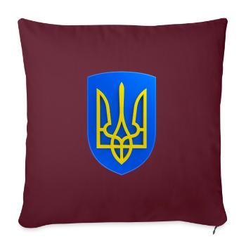 Armoiries de l’Ukraine Trident Gyrfalcon Trident Jaune Bleu - Housse de coussin décorative 45 x 45 cm - bordeaux - Devant