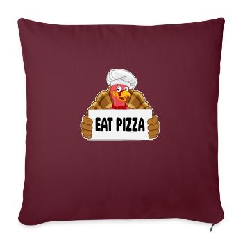 Drôle de dinde de Thanksgiving Mangez de la pizza Adulte végétalien - Housse de coussin décorative 45 x 45 cm - bordeaux - Devant