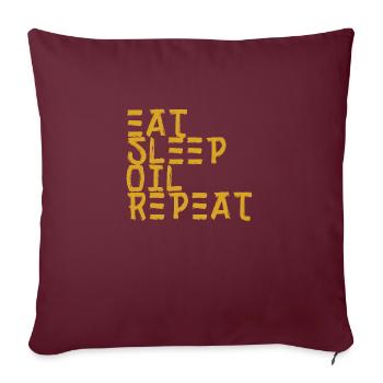 Manger de l’huile de sommeil Massagiste répété - Housse de coussin décorative 45 x 45 cm - bordeaux - Devant