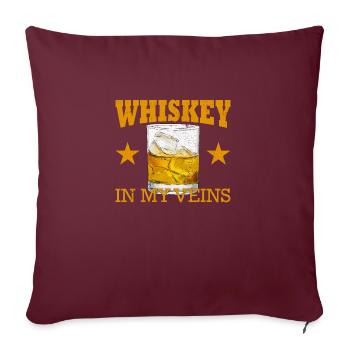 Whiskey In My Veins Vintage Funny Drinking - Sofakissenbezug 45 x 45 cm - Burgunderrot - Vorne