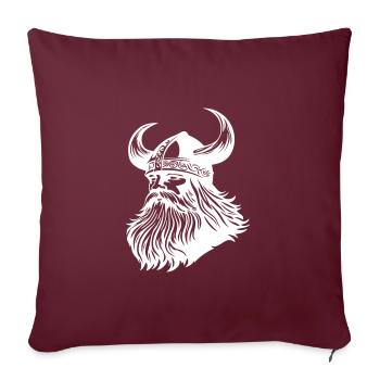 Wikinger Krieger Odin - Sofakissenbezug 45 x 45 cm - Burgunderrot - Vorne