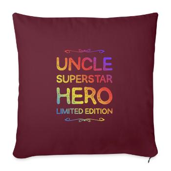 Best Uncle Hero Saying - Sofa pillowcase 17,3'' x 17,3'' (45 x 45 cm) - burgundy - Front