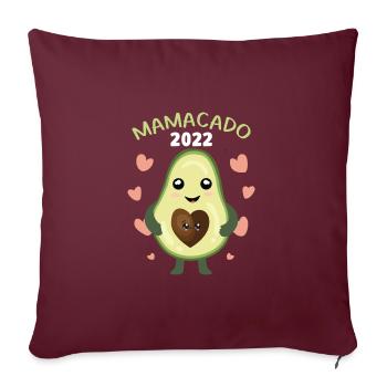 Mamacado 2022 Avocat Grossesse Enceinte - Housse de coussin décorative 45 x 45 cm - bordeaux - Devant