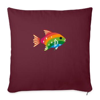 Poisson LGBTQIA+ - Housse de coussin décorative 45 x 45 cm - bordeaux - Devant
