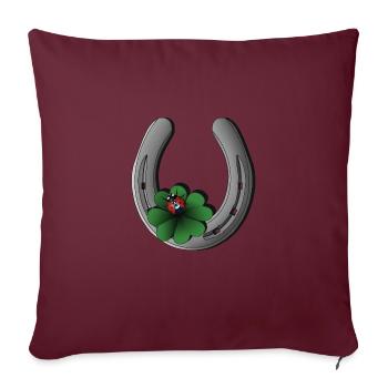 Fer à cheval - Housse de coussin décorative 45 x 45 cm - bordeaux - Devant