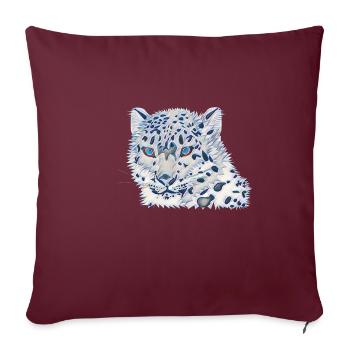 Leopard - Sofakissenbezug 45 x 45 cm - Burgunderrot - Vorne