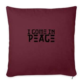 Je viens en paix drôles de couples assortis - Housse de coussin décorative 45 x 45 cm - bordeaux - Devant